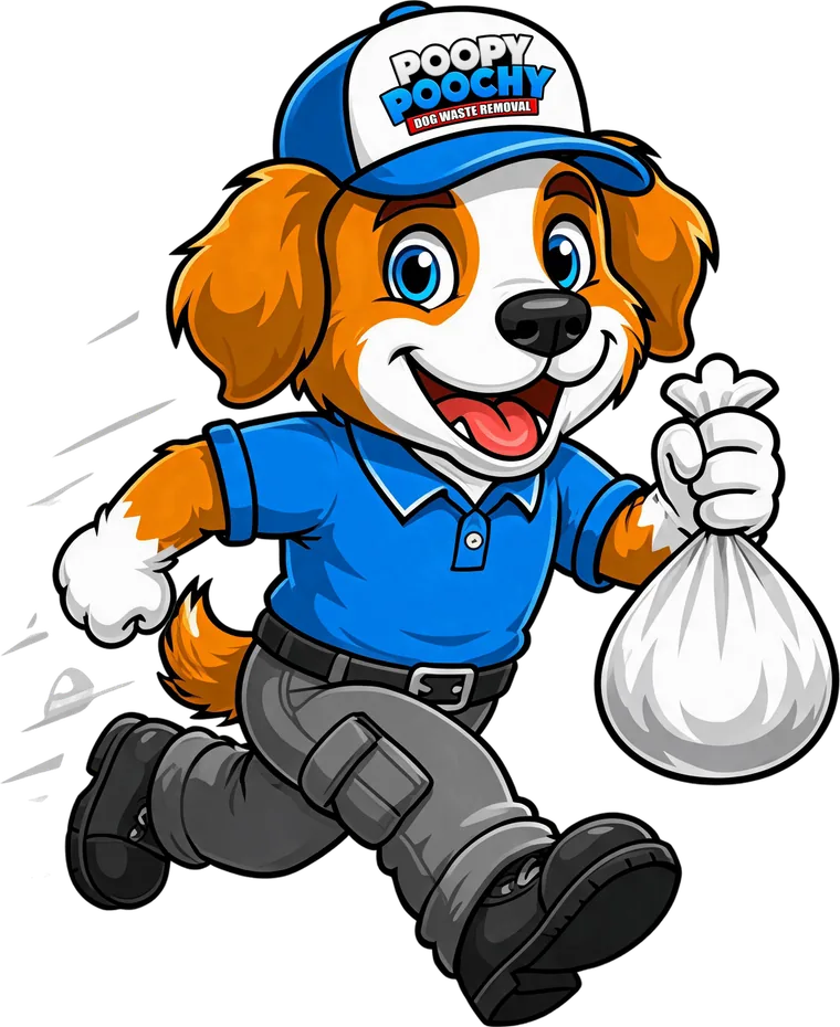 Poopy Poochy mascot running