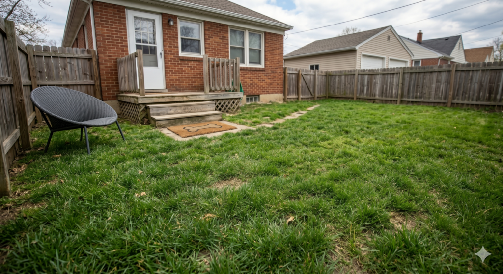 Dog waste removal after photo — clean yard